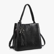 Olivia Black Snake Satchel