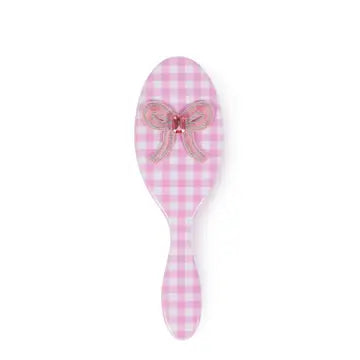 Gingham Bow Hair Brush