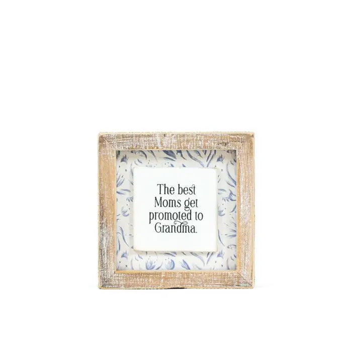 Promoted To Grandma Block Sign