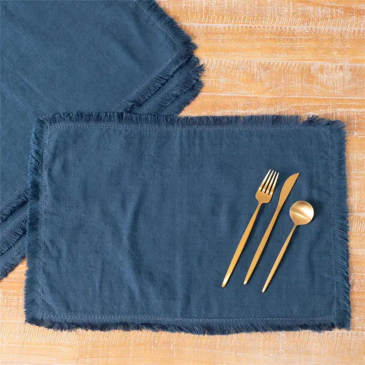 Linen Blend Blue Placemat