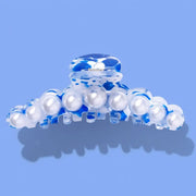 Blue & White Pearl Claw Clip