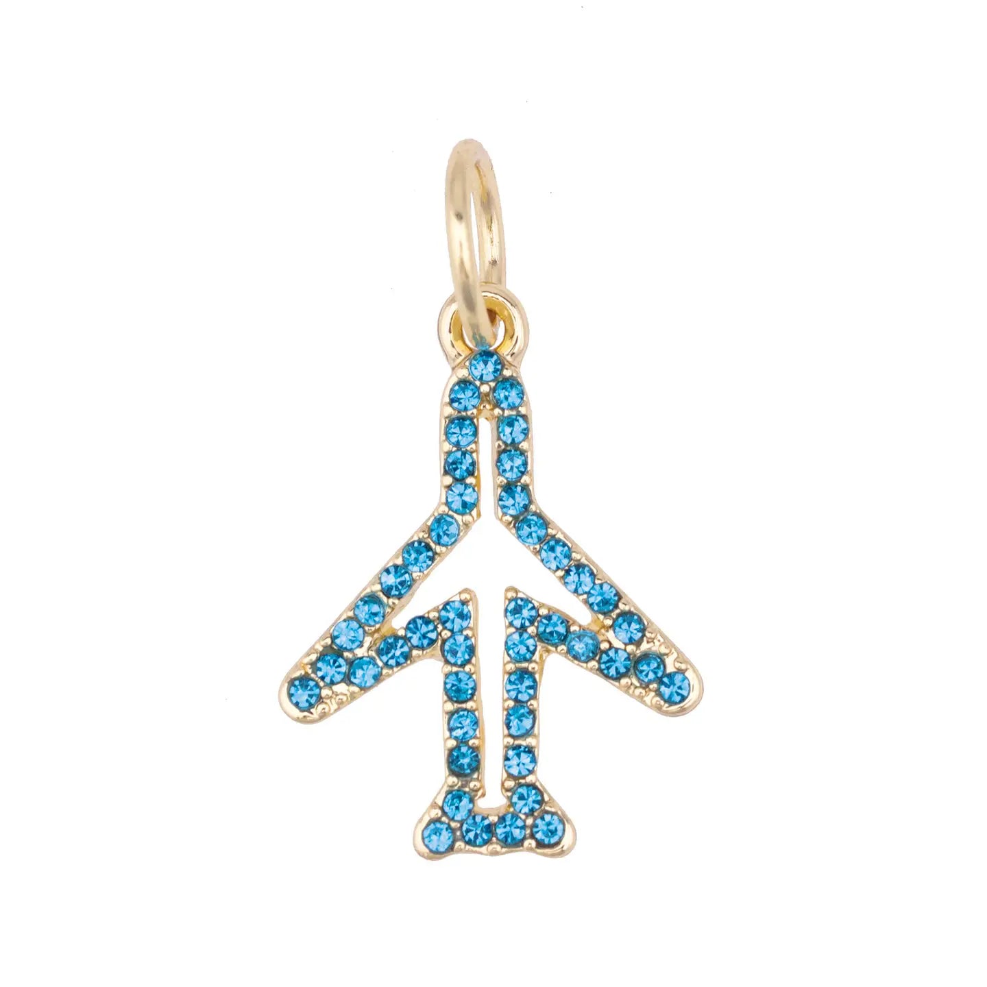 Blue Pave Airplane Charm