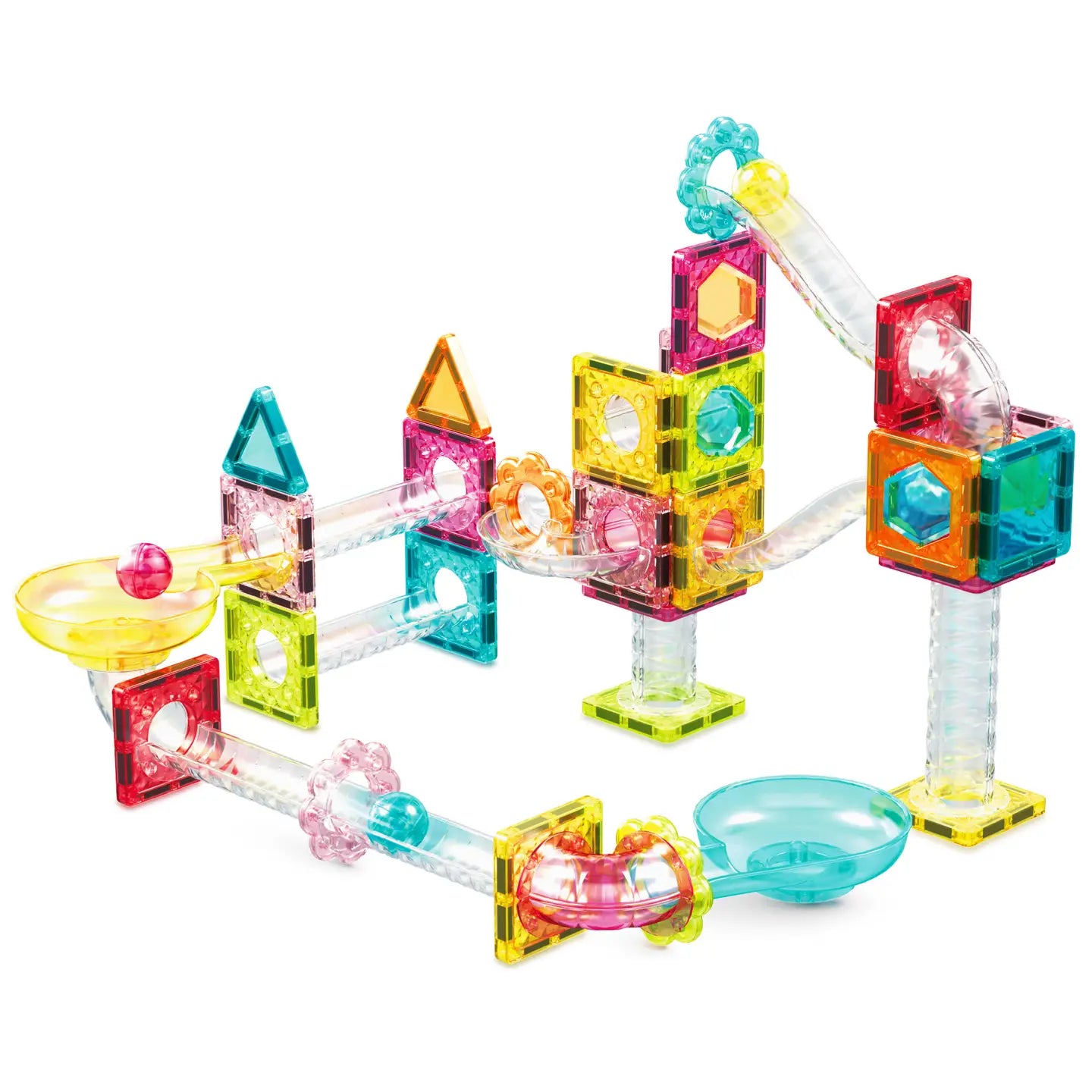 60 Piece Magnet Tiles Building Block Travel Size Set