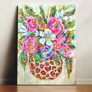 Leopard Vase Bouquet Canvas Art