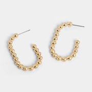 Gold Beaded Oval Hoop