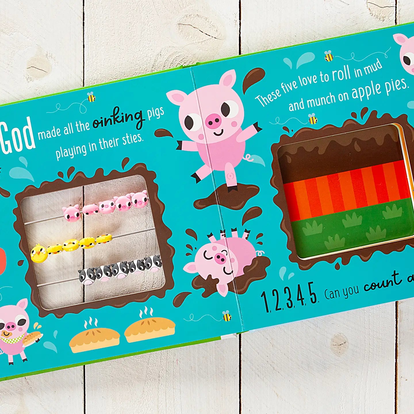 God's Farmyard Animals Count & Slide Board Book