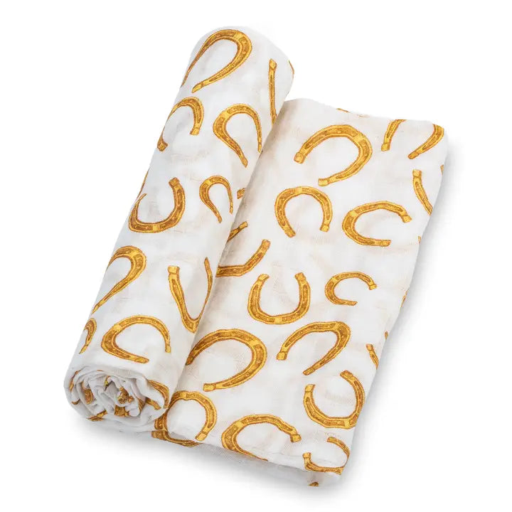 Lucky Horseshoe Muslin Swaddle