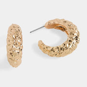 Gold Textured Hoops