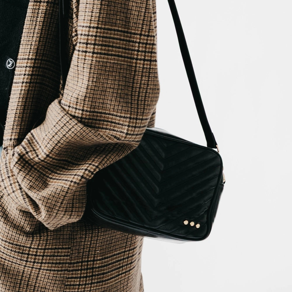 Coco Black Quilted Camera Crossbody