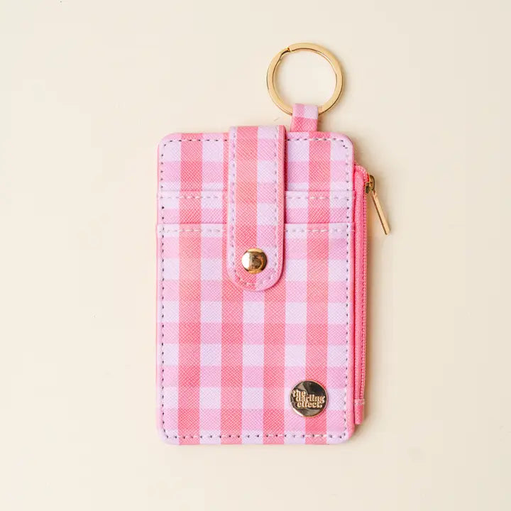 Gingham Red Keychain Wallet