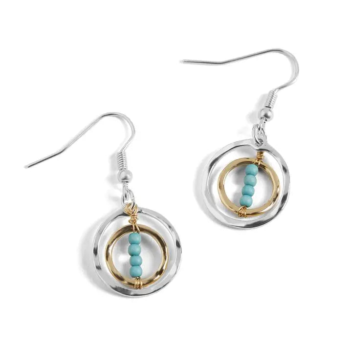 Turquoise Mixed Metal Earrings