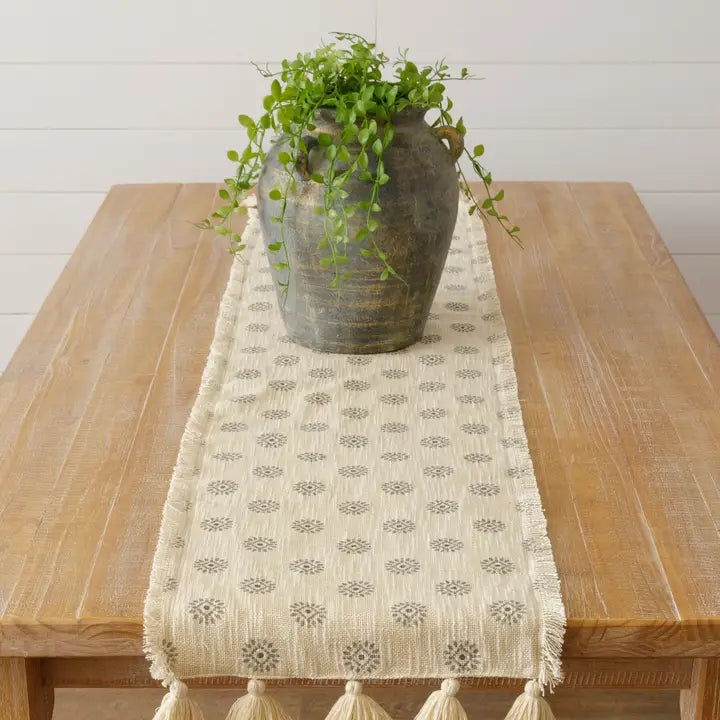 Medallion with Tassels Table Runner