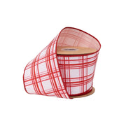 4" Wire Pink and Red Retro Plaid Ribbon