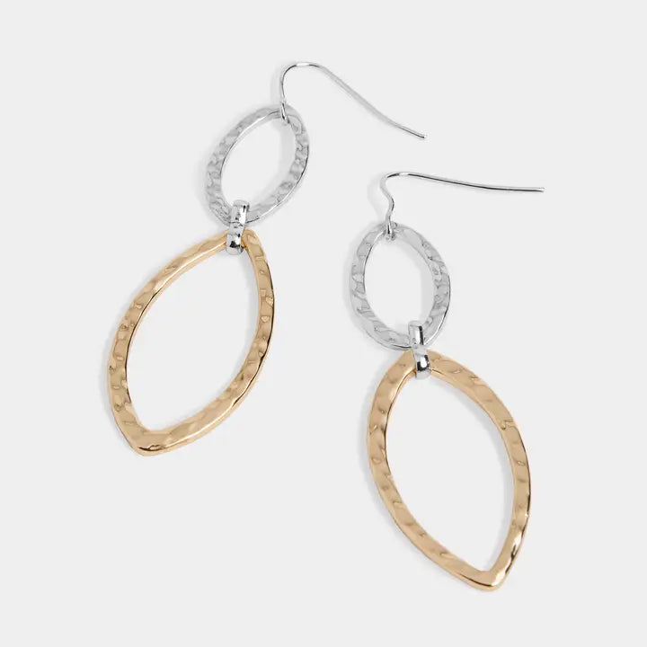 Mixed Metal Drop Earrings