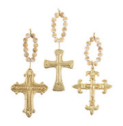 Gold Beaded Cross Hanger