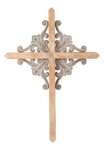 Carved Medallion Wall Cross