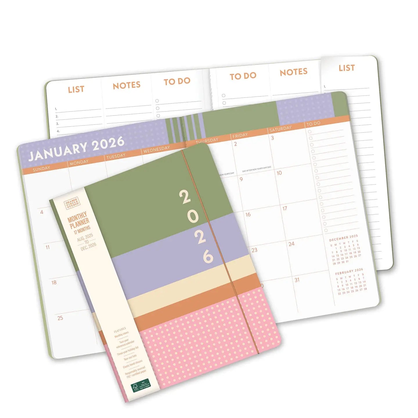 2026 Color Block Monthly Planner