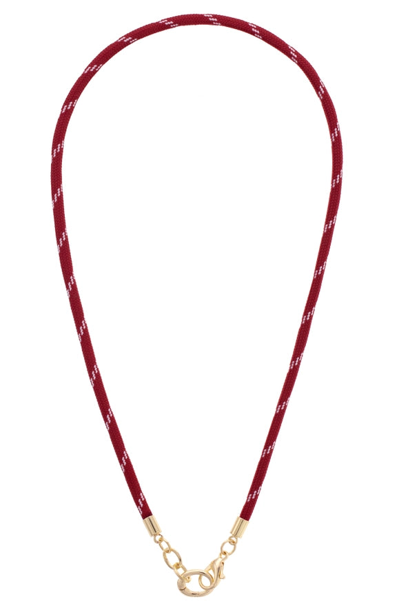 Crimson Paracord Charm Necklace