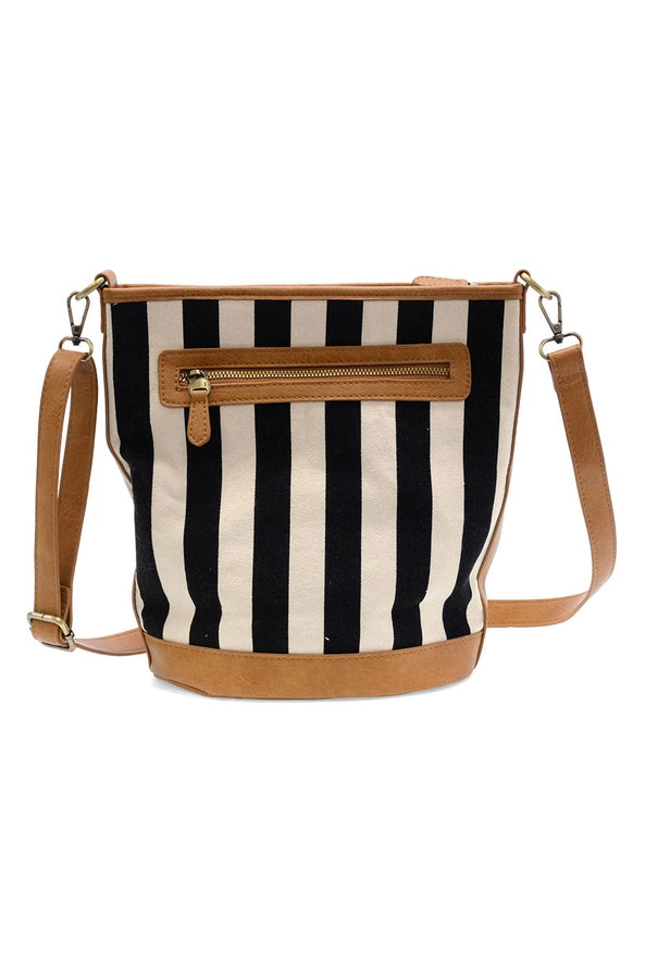 Awning Stripe Black Bucket Bag
