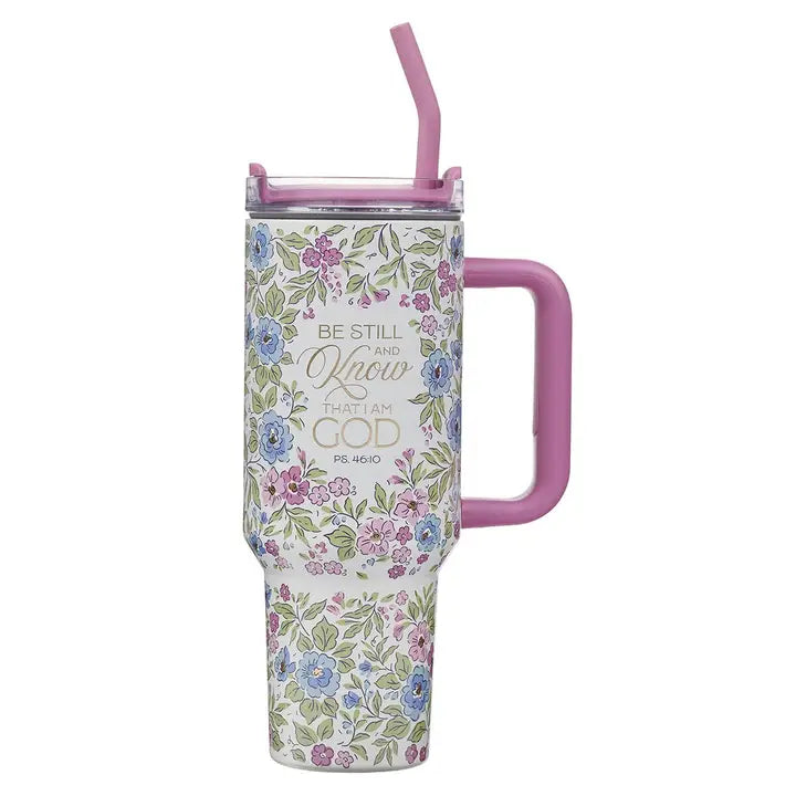 Be Still Floral Straw Tumbler