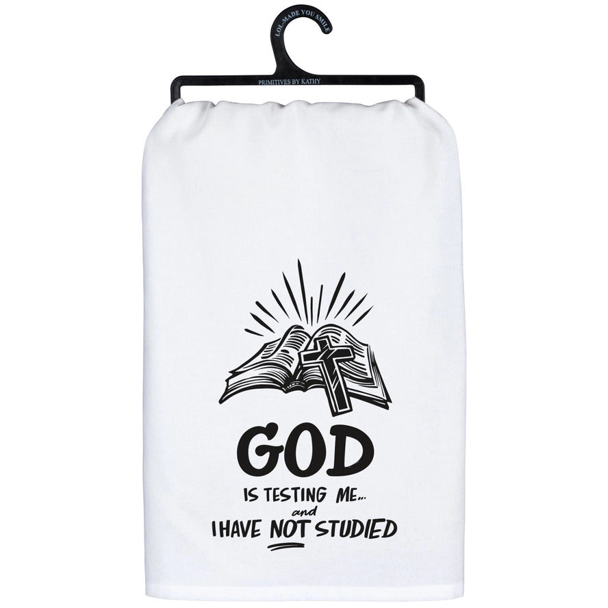 God Is Testing Me Kitchen Towel