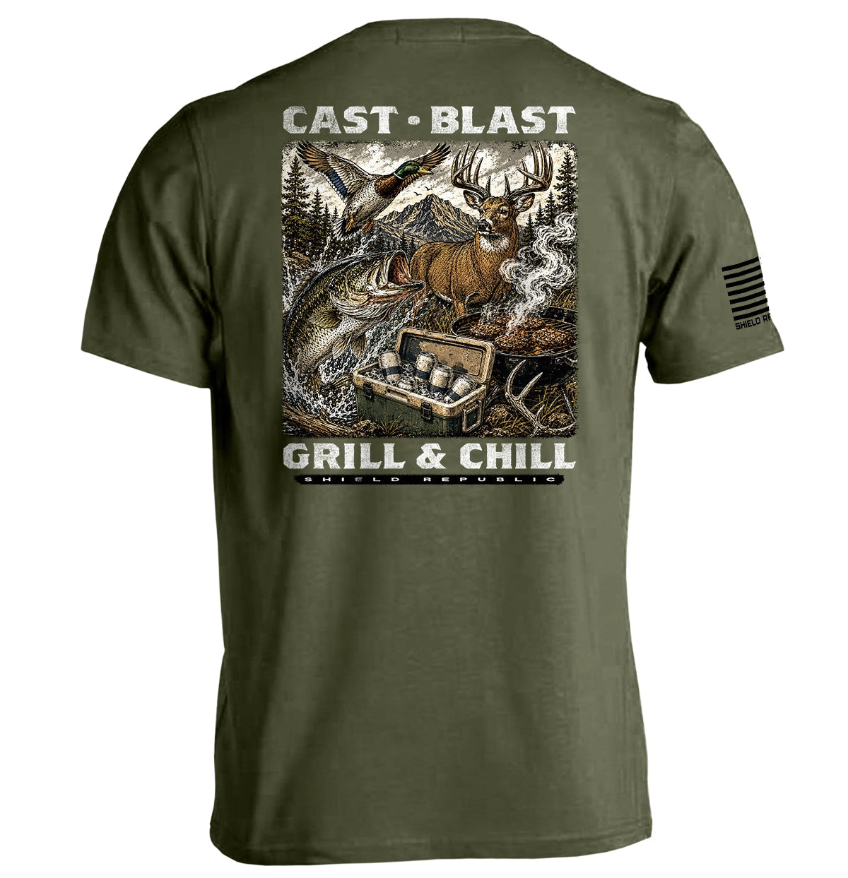 Cast, Blast, Grill & Chill Tee