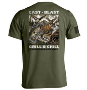 Cast, Blast, Grill & Chill Tee