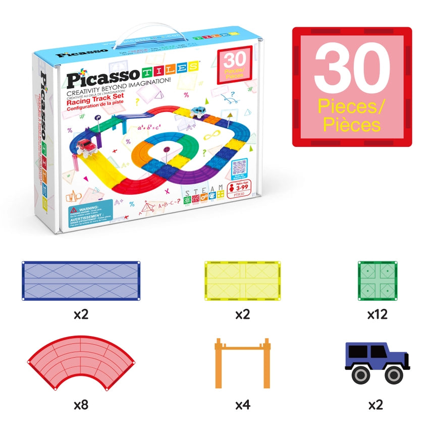 30pc Magnetic Race Track Building Set