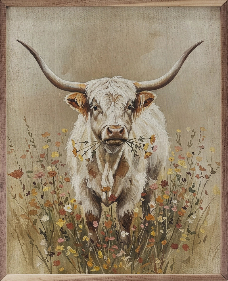 Highland Among Blooms Wall Art
