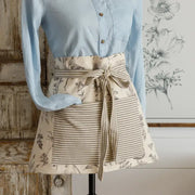 Black and White Botanicals Half Apron