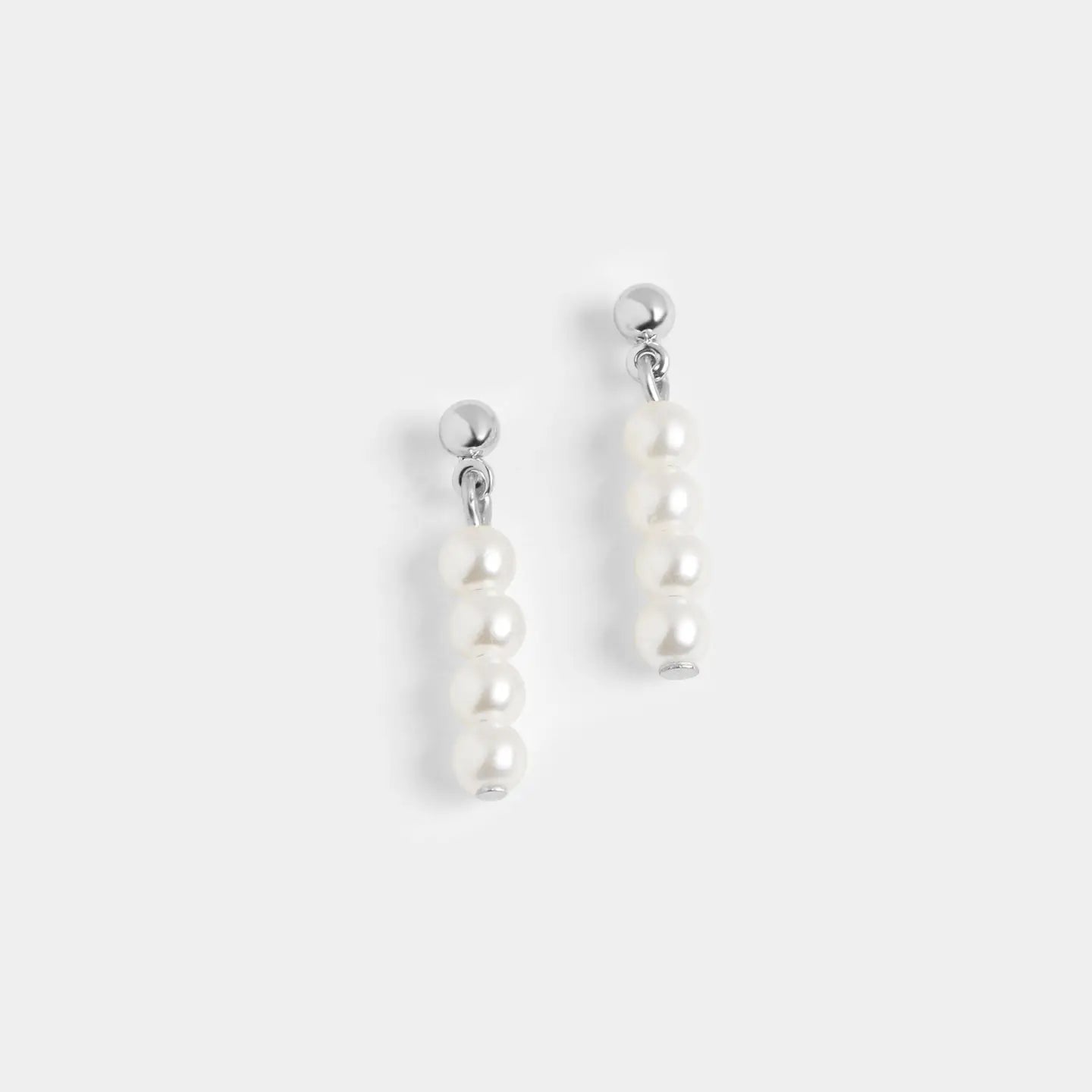 Silver Pearl Drop Earrings