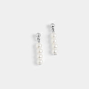 Silver Pearl Drop Earrings