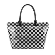 Black Checkered Tote Bag