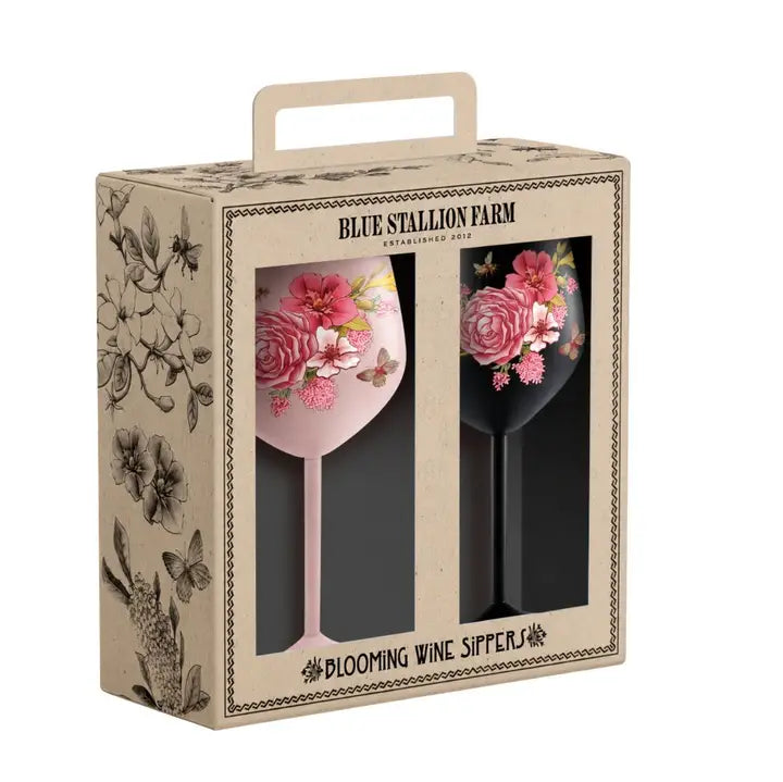 Floral Bouquet Wine Sipper Set