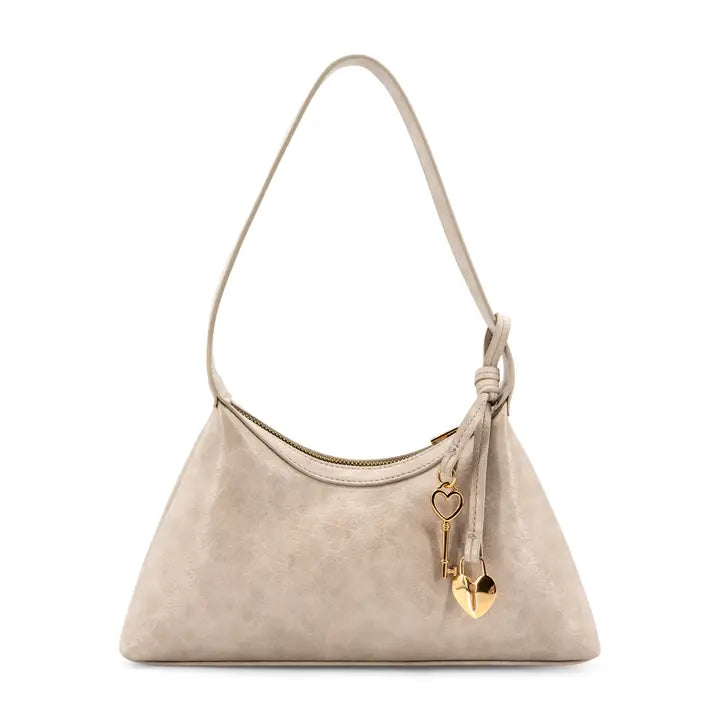 Kaitlyn Beige Heart Lock Purse