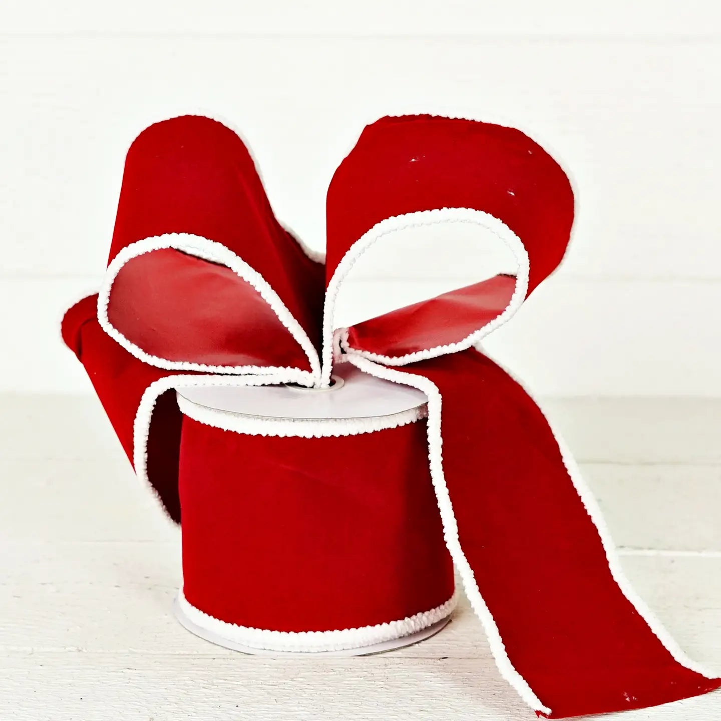 Red Flocked Ribbon