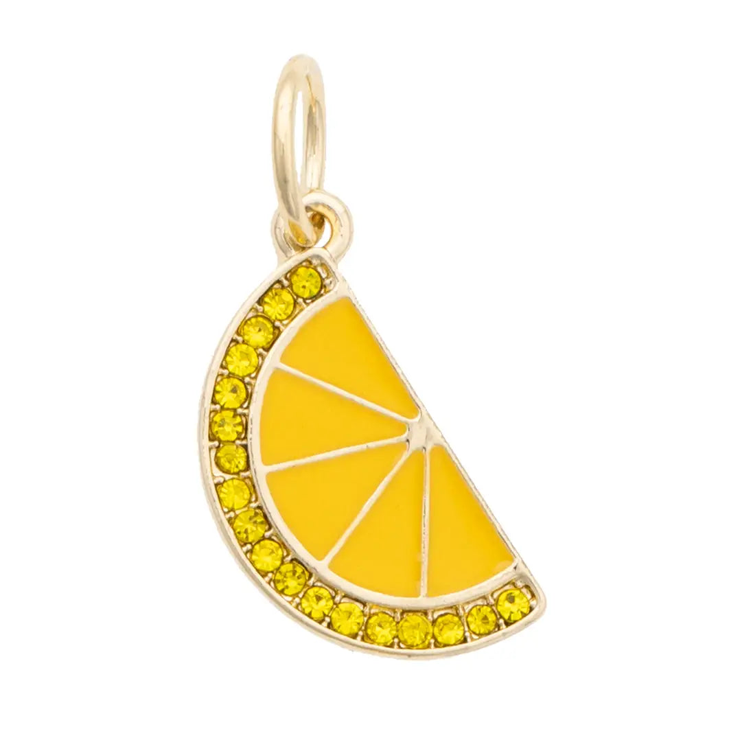 Pave Lemon Wedge Charm