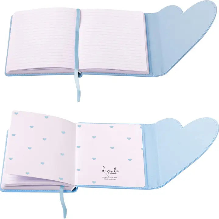 Dayna Lee Heart Flap Journal, Lt Blue
