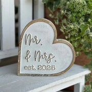 Mr Mrs 2025 Carved Heart