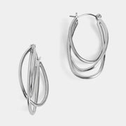 Silver Swoopty Loop Hoops