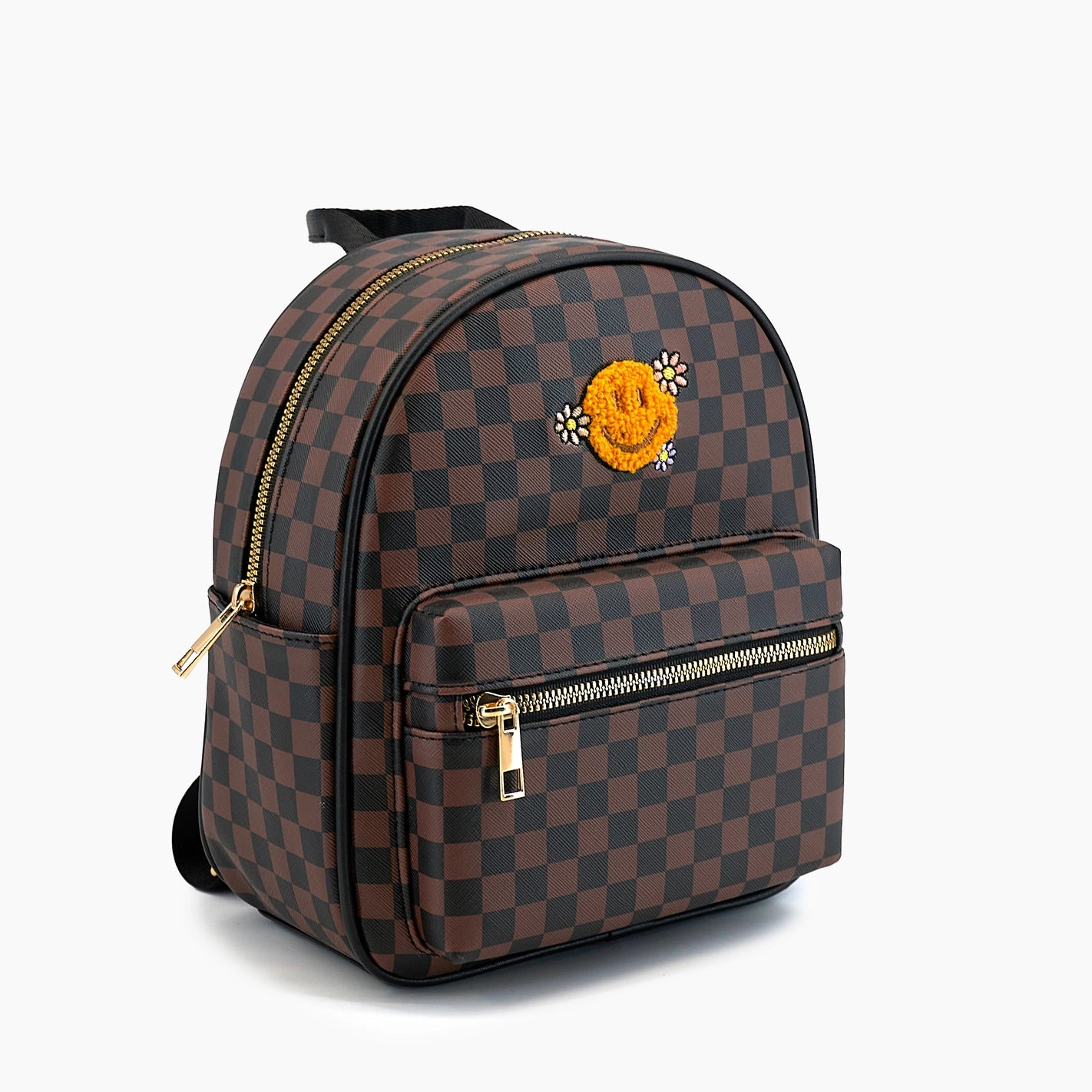 Smiley Checkered Backpack