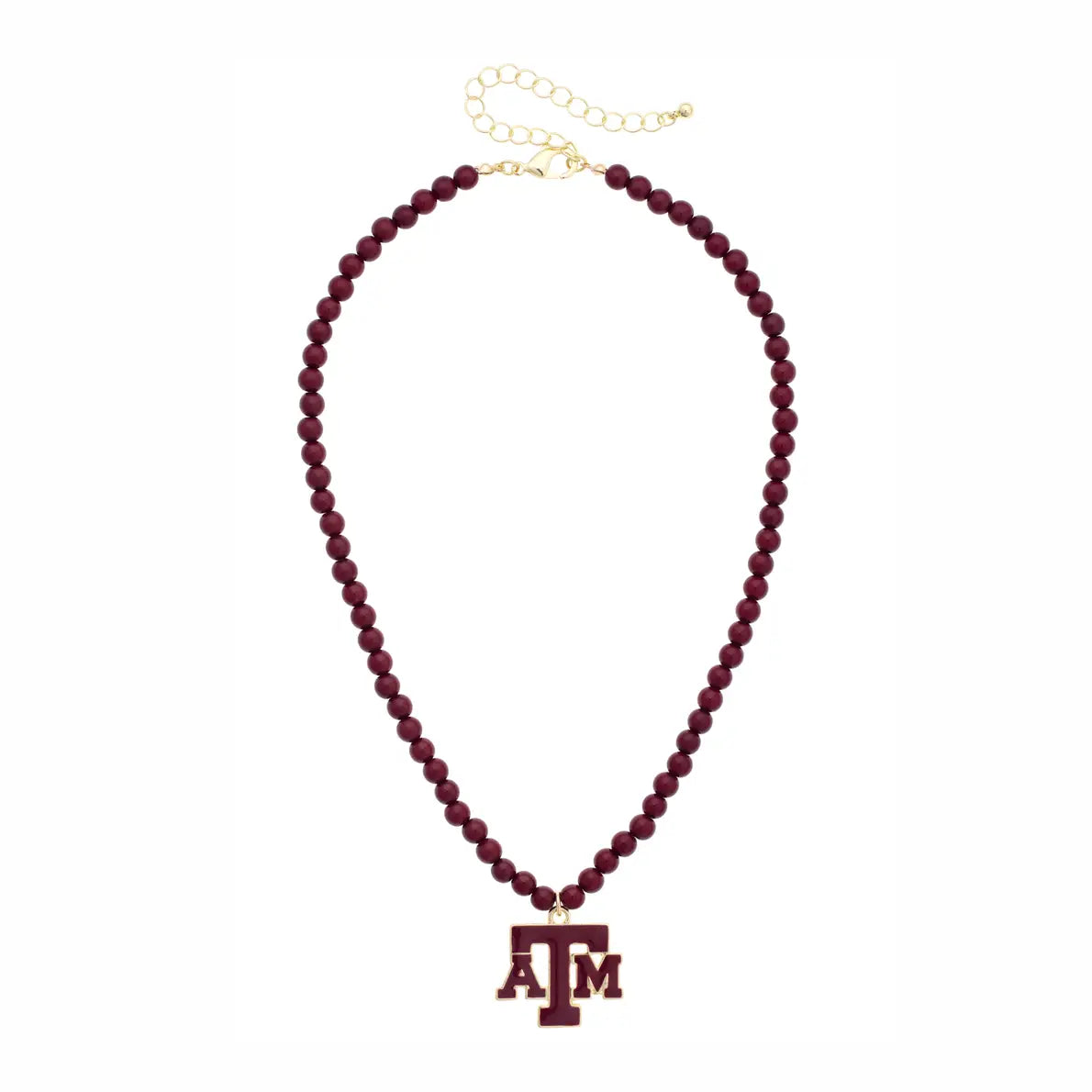 Texas A&M Beaded Logo Pendant Necklace