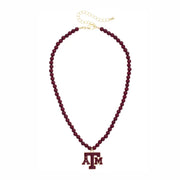 Texas A&M Beaded Logo Pendant Necklace