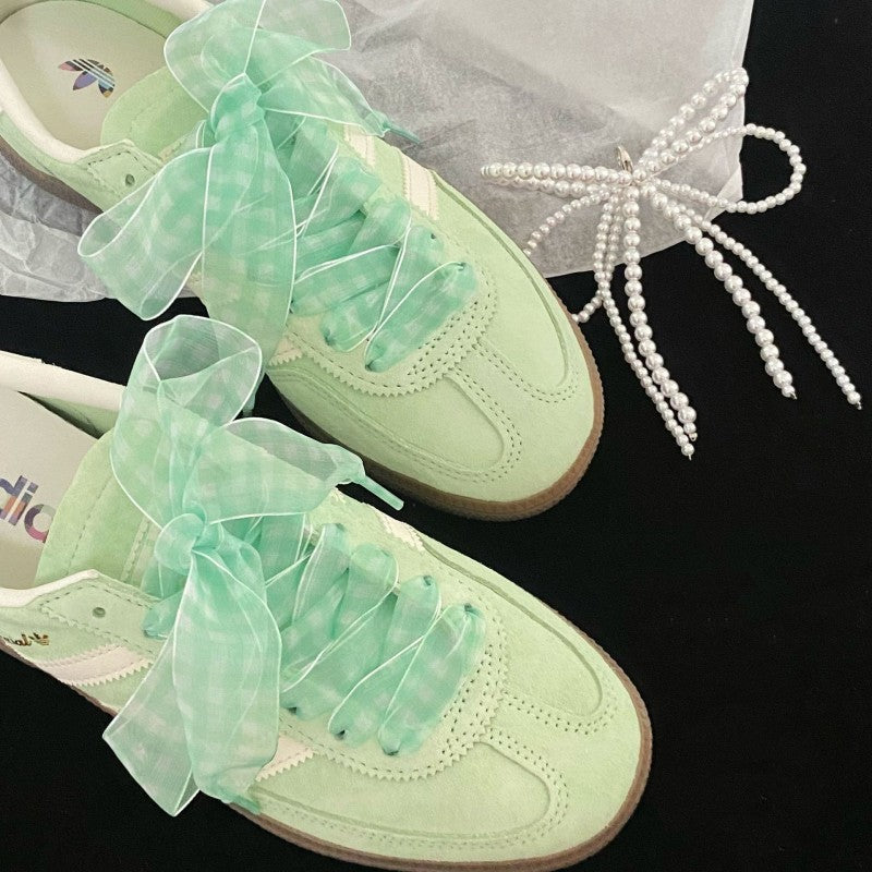 Checkered Organza Shoe Laces
