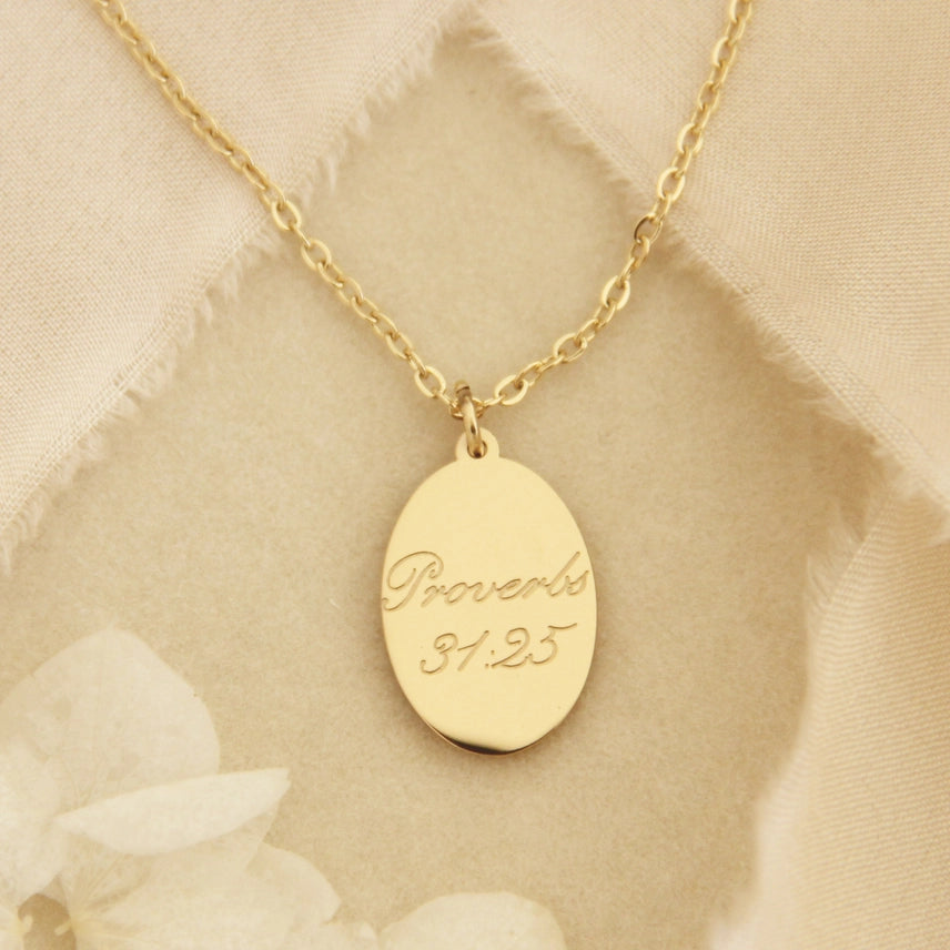 Strength + Dignity Necklace, Proverbs 31:25