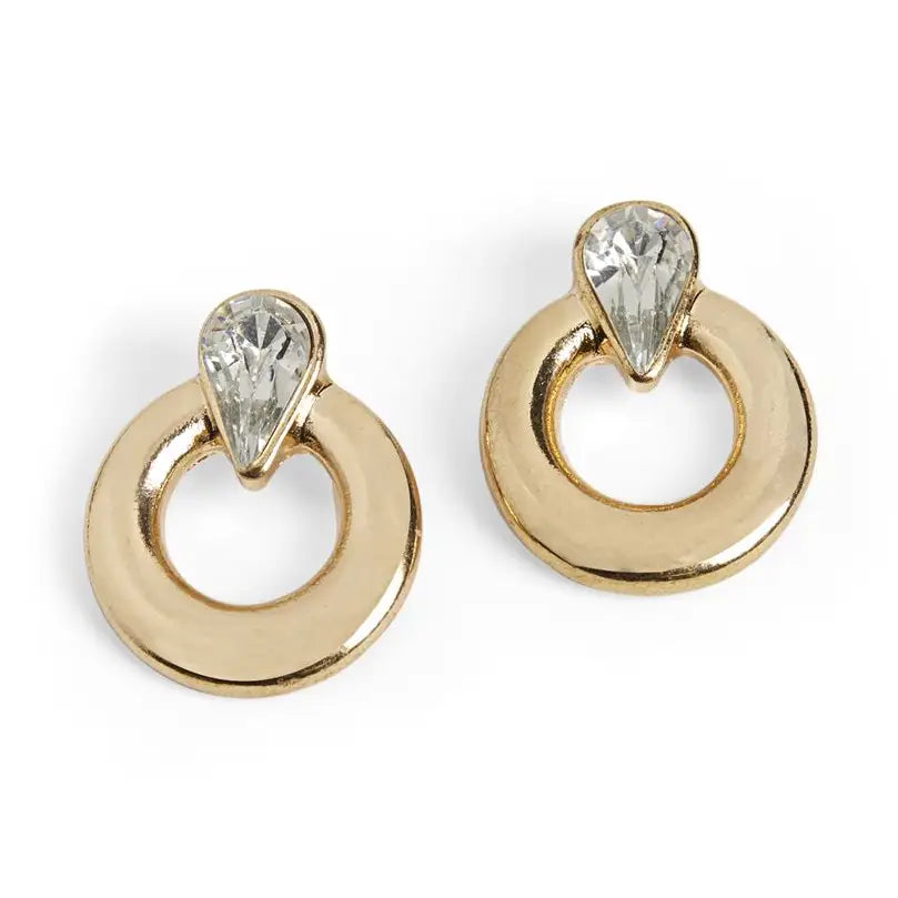Gold Jeweled Ring Earrings