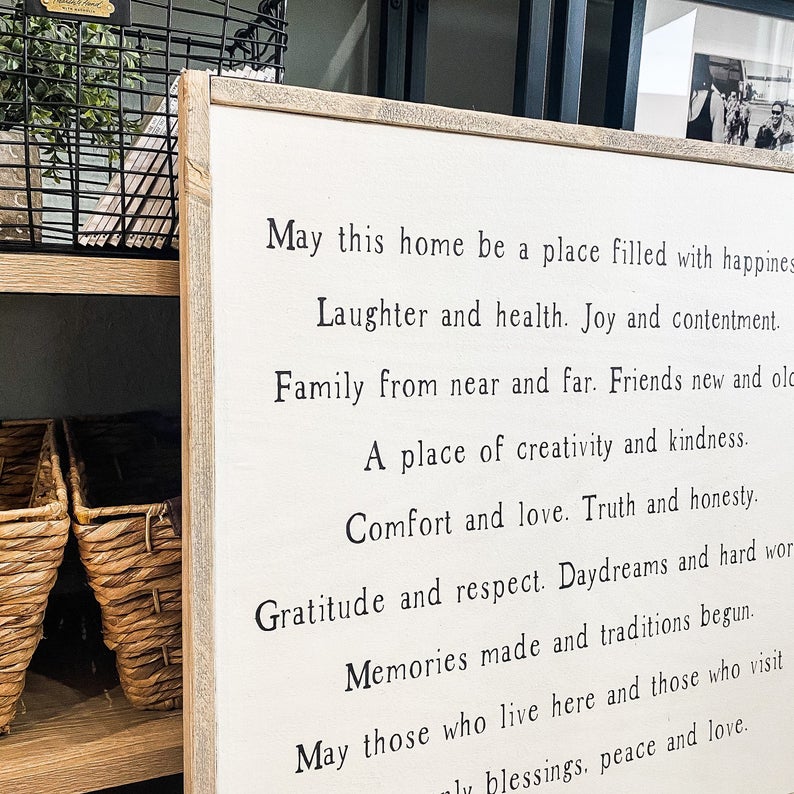 May This Home Black Frame Wood Sign