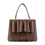 Remi Brown Ostrich Bow Satchel