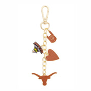 Longhorns Heart Cluster Bag Charm
