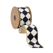 2 1/2" Black and White Rhombus w/ Gold Trim